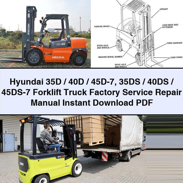 Hyundai 35D/40D/45D-7 35DS/40DS/45DS-7 Forklift Truck Factory Service Repair Manual