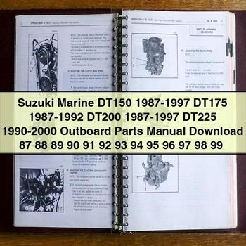 Suzuki Marine DT150 1987-1997 DT175 1987-1992 DT200 1987-1997 DT225 1990-2000 Outboard Parts Manual 87 88 89 90 91 92 93 94 95 96 97 98 99