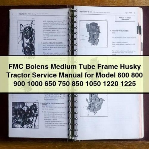 FMC Bolens Medium Tube Frame Husky Tractor Service Manual for Model 600 800 900 1000 650 750 850 1050 1220 1225 PDF Download