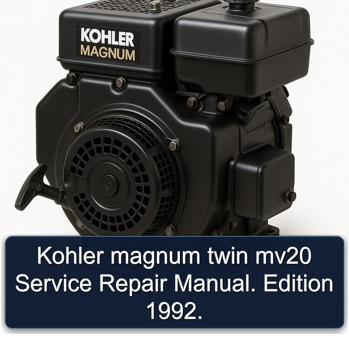 Kohler magnum twin mv20 Service Repair Manual. Edition 1992.