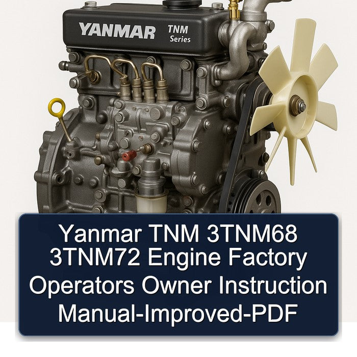 Yanmar TNM 3TNM68 3TNM72 Engine Factory Operators Owner Instruction Manual-Improved-PDF