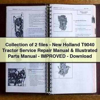 Collection of 2 files-New Holland T9040 Tractor Service Repair Manual Illustrated Parts Manual-Improved-PDF