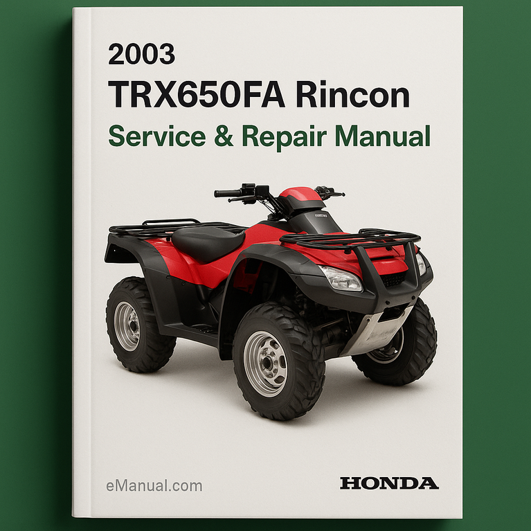 2003 TRX650FA Rincon Service Repair Manual