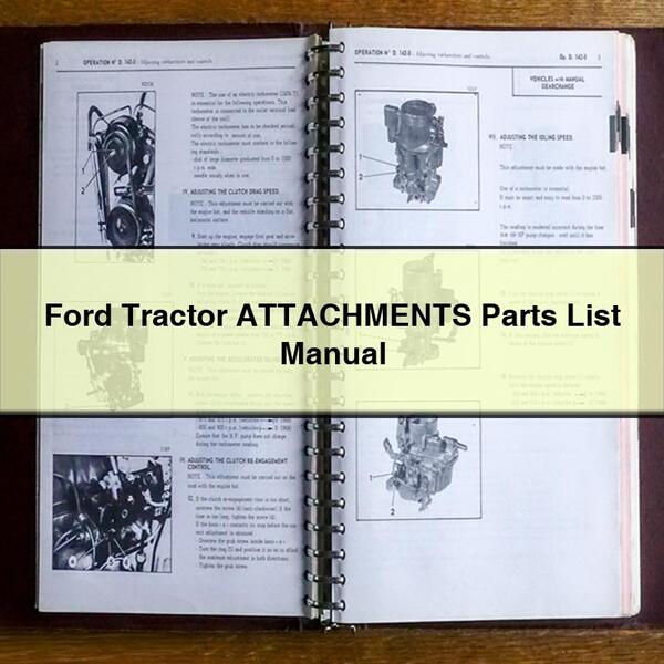 Manual de lista de piezas de accesorios del tractor Ford