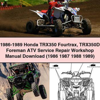 1986-1989 Honda TRX350 Fourtrax TRX350D Foreman ATV Service Repair Workshop Manual (1986 1987 1988 1989)
