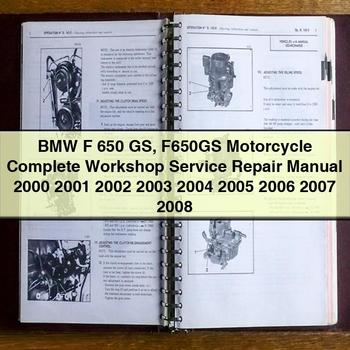 Manual completo de reparación y servicio de taller de la motocicleta BMW F 650 GS F650GS 2000 2001 2002 2003 2004 2005 2006 2007 2008