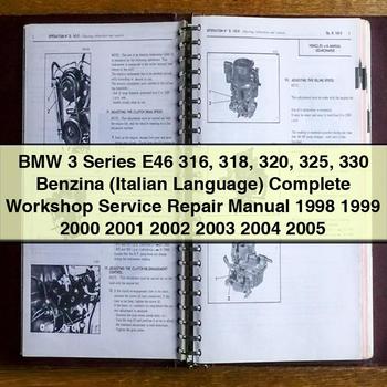 BMW 3er E46 316 318 320 325 330 Benzina (italienische Sprache) Komplettes Werkstatt-Reparaturhandbuch 1998 1999 2000 2001 2002 2003 2004 2005