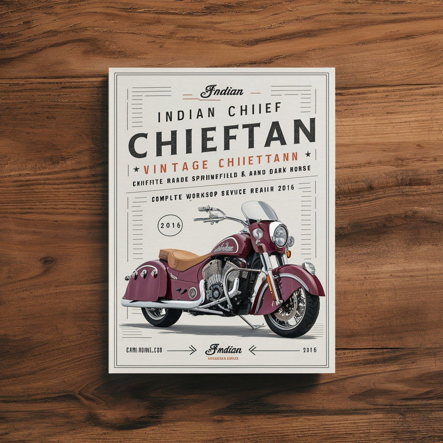 Indian Chief Classic Chief Vintage Chieftan Roadmaster Springfield y Dark Horse (con y sin ABS, todos los modelos) Manual de reparación y servicio de taller completo 2014 2015 2016