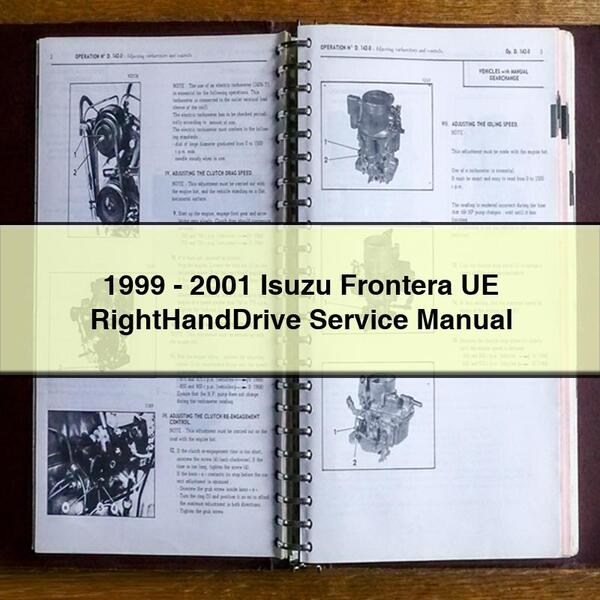 Manual de servicio y reparación de Isuzu Frontera UE con volante a la derecha 1999-2001