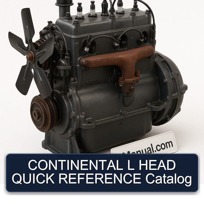 Continental L Head Quick Reference Catalog Service Repair Workshop Manual