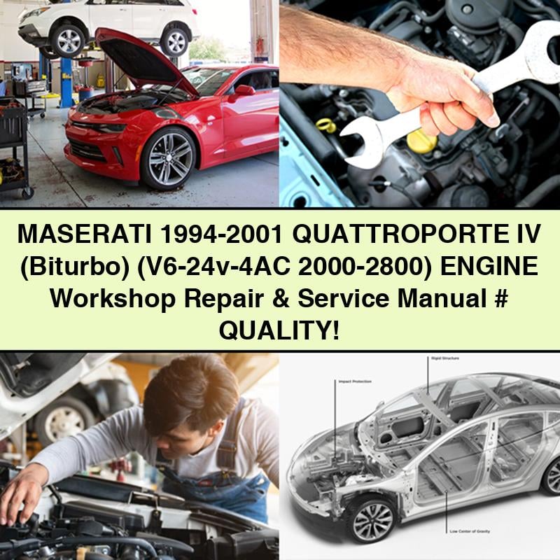 MASERATI 1994-2001 QUATTROPORTE IV (Biturbo) (V6-24v-4AC 2000-2800) Manual de servicio y reparación del motor # CALIDAD