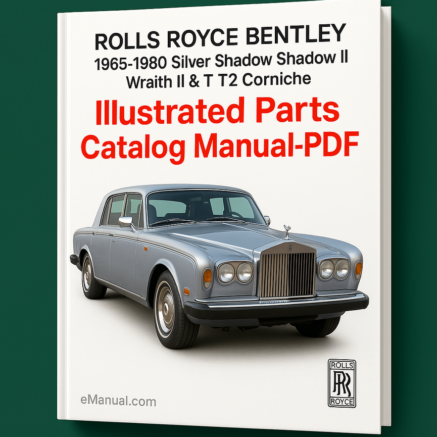 Rolls Royce Bentley 1965-1980 Silver Shadow Shadow II Wraith II & T T2 Corniche Illustrated Parts Catalog Manual-PDF