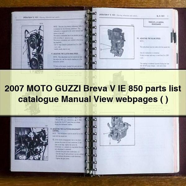 2007 MOTO GUZZI Breva V IE 850 parts list catalogue Manual View webpages (   )