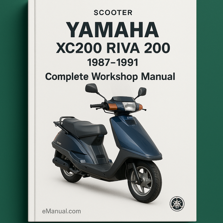Yamaha XC200 RIVA 200 Motorroller 1987-1991 Komplettes REAIR-Werkstatthandbuch