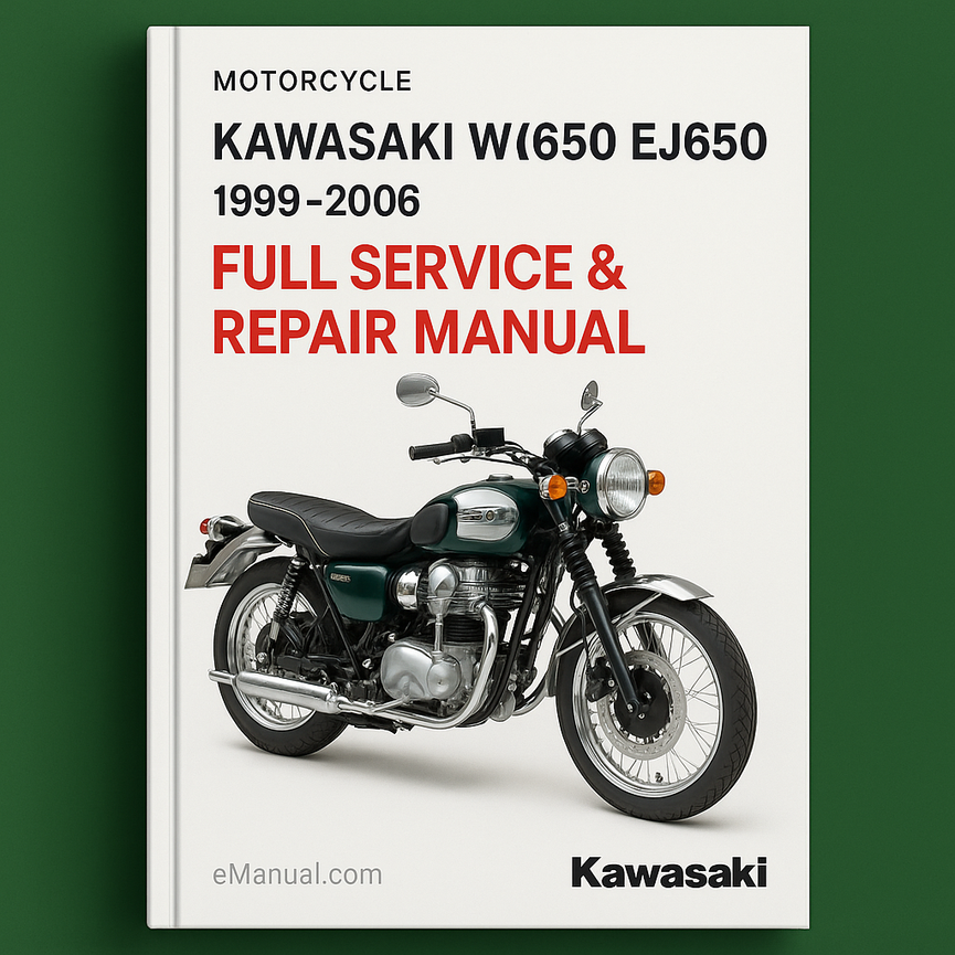 KAWASAKI W650 EJ650 Motorcycle Full Service & Repair Manual 1999-2006