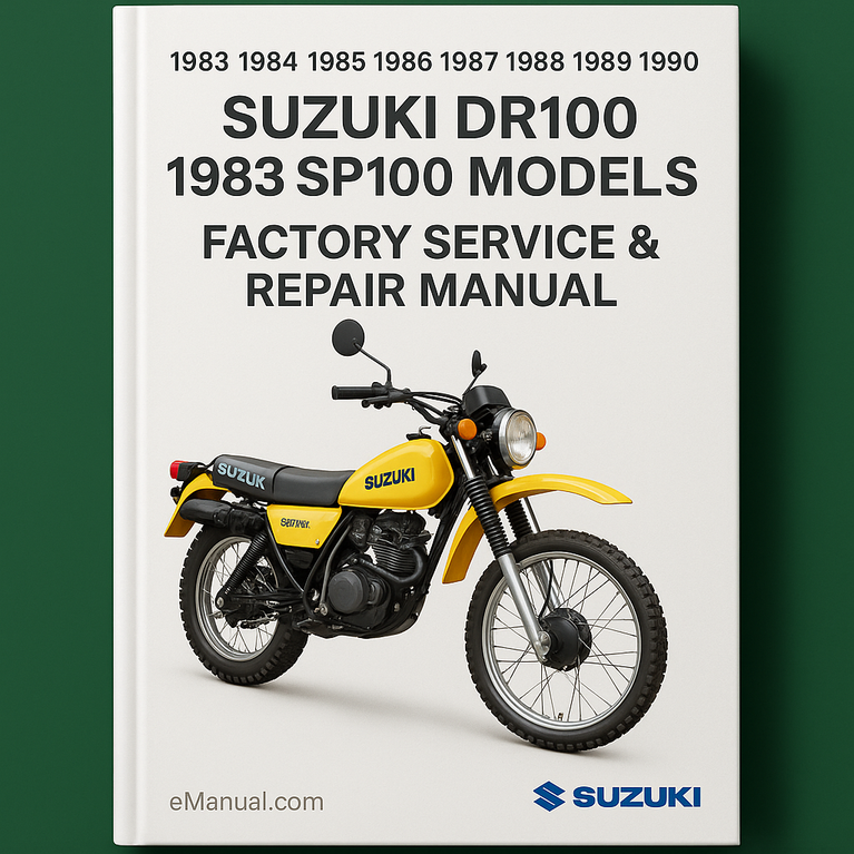 1983 1984 1985 1986 1987 1988 1989 1990 Suzuki DR100 1983 SP100 models Factory Service Repair Manual