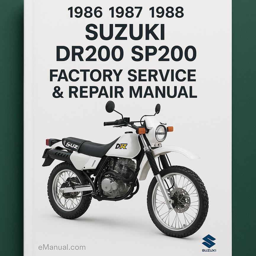 1986 1987 1988 Suzuki DR200 SP200 models Factory Service Repair Manual