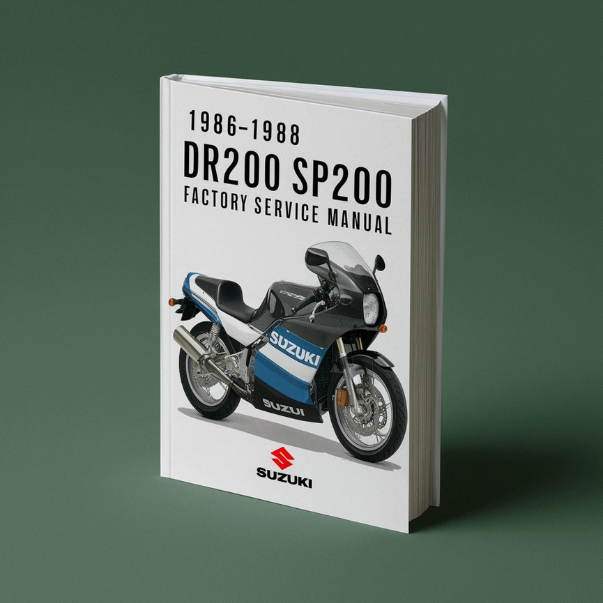 Manual de reparación y servicio de fábrica de los modelos Suzuki DR200 SP200 de 1986, 1987 y 1988