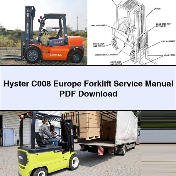 Manual de servicio y reparación de carretillas elevadoras Hyster C008 Europe