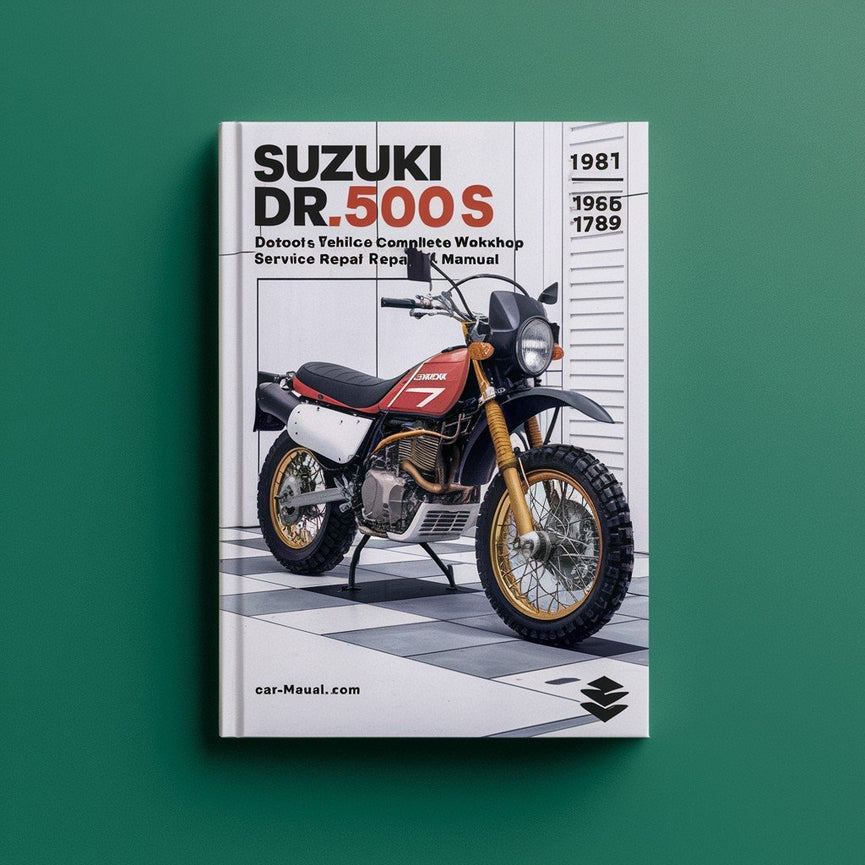 Manual completo de reparación y servicio de taller de motocicletas Suzuki DR500S DR500 DR 500 1981 1982 1983 1984 1985 1986 1987 1988 1989