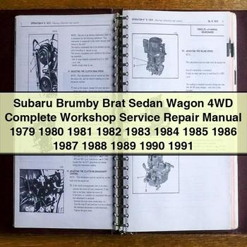 Manual completo de reparación y servicio de taller del Subaru Brumby Brat Sedan Wagon 4WD 1979 1980 1981 1982 1983 1984 1985 1986 1987 1988 1989 1990 1991