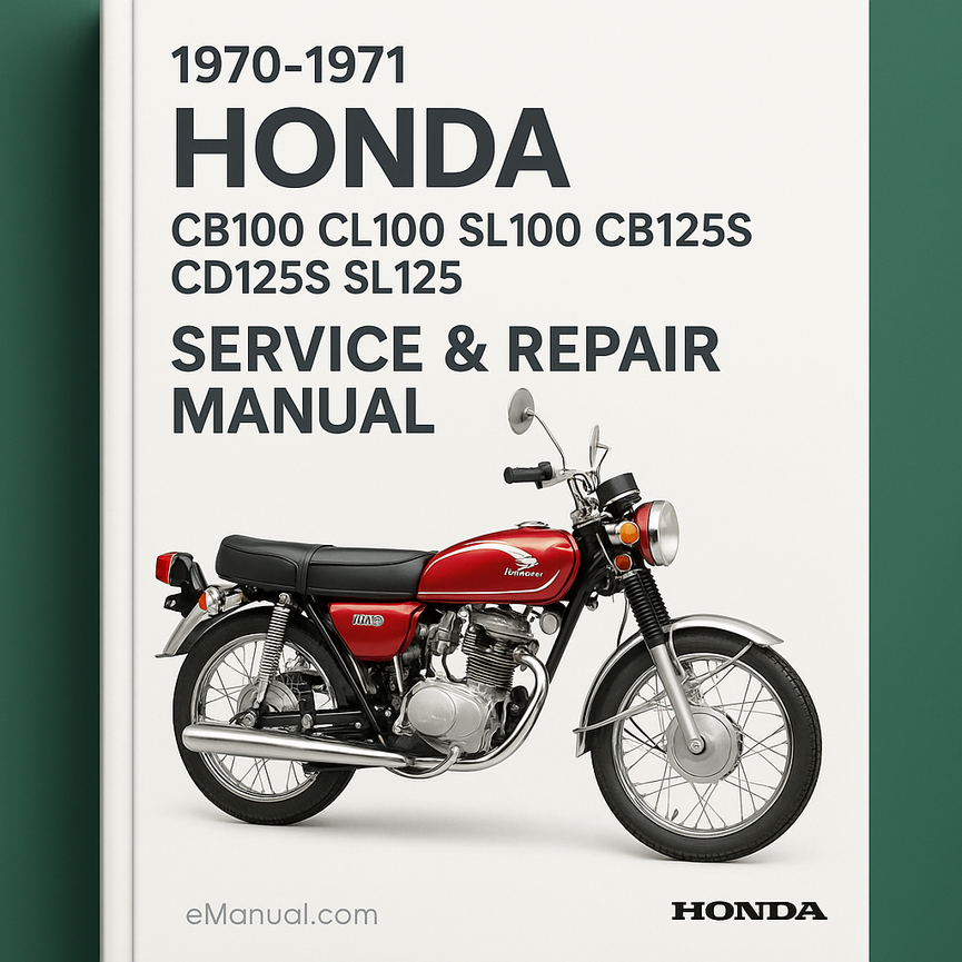 Manual de servicio y reparación de Honda CB100 CL100 SL100 CB125S CD125S SL125 1970-1971