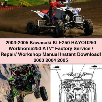 2003-2005 Kawasaki KLF250 BAYOU250 Workhorse250 ATV Factory Service Repair Workshop Manual 2003 2004 2005