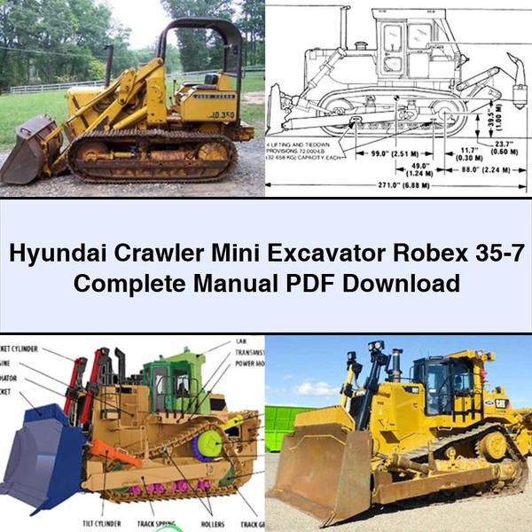 Hyundai Crawler Mini Excavator Robex 35-7 Complete Manual