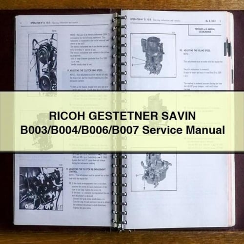 RICOH GESTETNER SAVIN B003/B004/B006/B007 Service Manual PDF Download