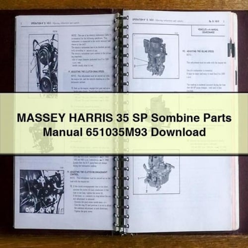 MASSEY HARRIS 35 SP COMBINE Parts Manual 651035M93 PDF Download Download