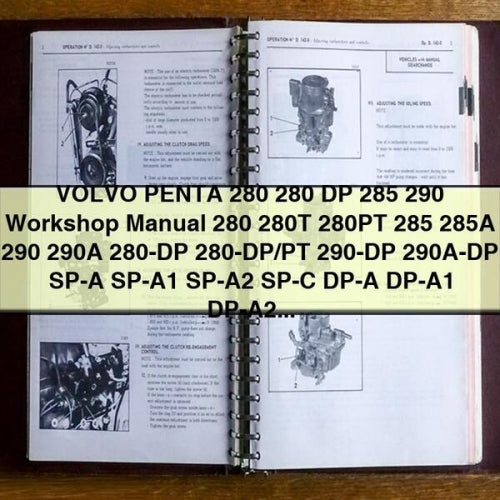 VOLVO PENTA 280 280 DP 285 290 Workshop Manual 280 280T 280PT 285 285A 290 290A 280-DP 280-DP/PT 290-DP 290A-DP SP-A SP-A1 SP-A2 SP-C DP-A DP-A1 DP-A2 DP-B DP-B1 DP-C and DP-C1