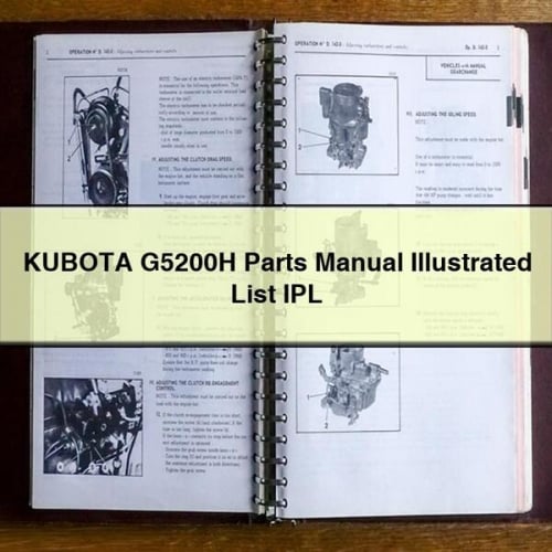 KUBOTA G5200H Parts Manual ILLUSTRATED List IPL PDF Download