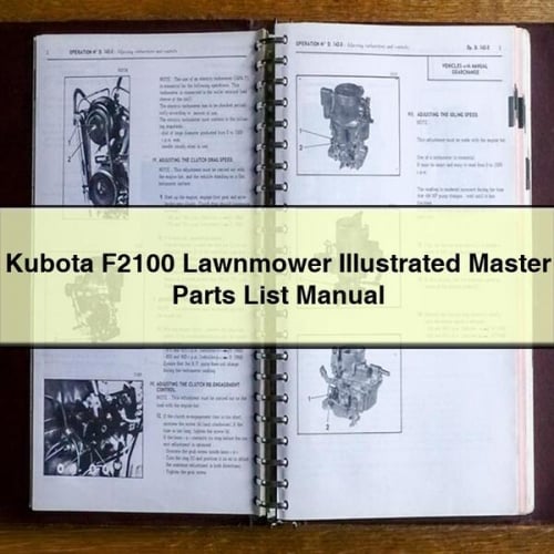 Kubota F2100 Lawnmower Illustrated Master Parts List Manual PDF Download