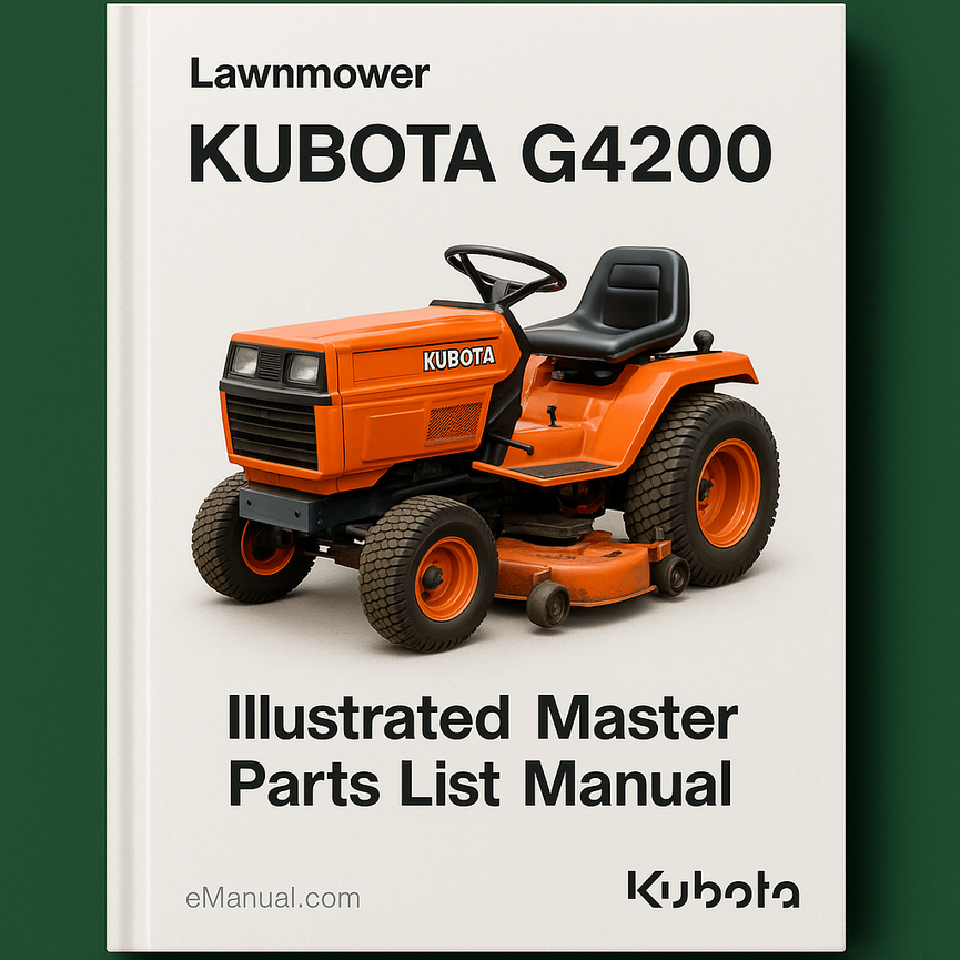 Kubota G4200 Lawnmower Illustrated Master Parts List Manual
