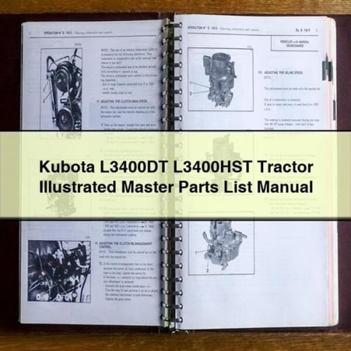 Kubota L3400DT L3400HST Tractor Illustrated Master Parts List Manual PDF Download