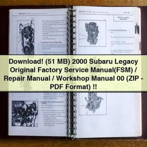 (51 MB) Manual de servicio de fábrica original (FSM)/Manual de reparación/Manual de taller de Subaru Legacy 2000 (formato ZIP)