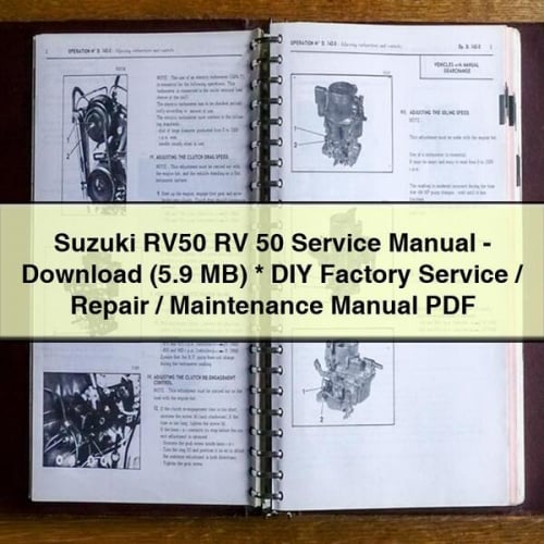 Manual de servicio de Suzuki RV50 RV 50 (5,9 MB) Manual de mantenimiento, reparación y servicio de fábrica para hacerlo usted mismo