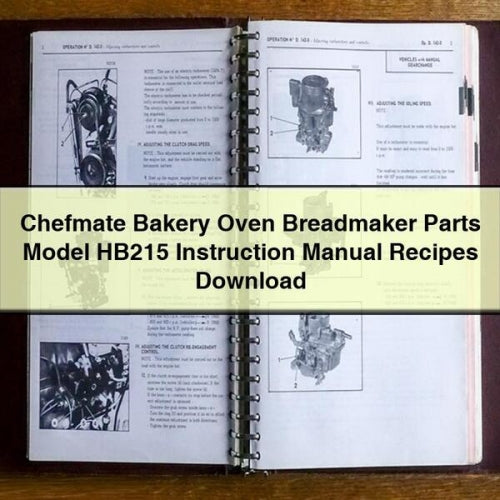 Chefmate Bakery Oven Breadmaker Parts Model HB215 Instruction Manual Recipes PDF Download Download