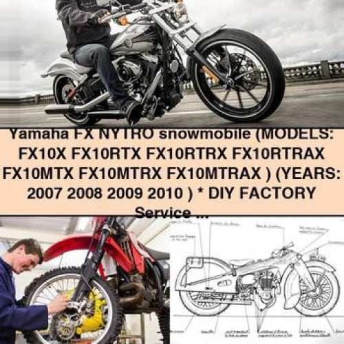 Yamaha FX NYTRO snowmobile (ModelS: FX10X FX10RTX FX10RTRX FX10RTRAX FX10MTX FX10MTRX FX10MTRAX ) (YEARS: 2007 2008 2009 2010 ) * DIY Factory Service / Repair / Maintenance Manual - ( 07 08 09 10