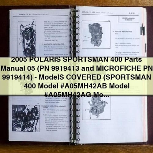 2005 POLARIS SPORTSMAN 400 Parts Manual 05 (PN 9919413 and MICROFICHE PN 9919414) - ModelS COVERED (SPORTSMAN 400 Model #A05MH42AB Model #A05MH42AG Model #A05MH42AH ) - PDF Download