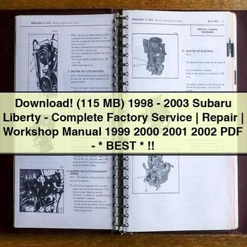 (115 MB) 1998-2003 Subaru Liberty-Complete Factory Service | Repair | Workshop Manual 1999 2000 2001 2002-  Best