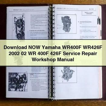 Ahora Yamaha WR400F WR426F 2002 02 WR 400F 426F Manual de taller de servicio y reparación