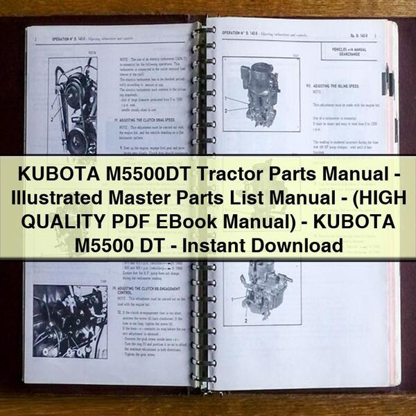 KUBOTA M5500DT Tractor Parts Manual-Illustrated Master Parts List Manual-(HIGH QUALITY EBook Manual)-KUBOTA M5500 DT-