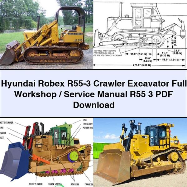 Manual de reparación y servicio completo de la excavadora de cadenas Hyundai Robex R55-3 R55 3