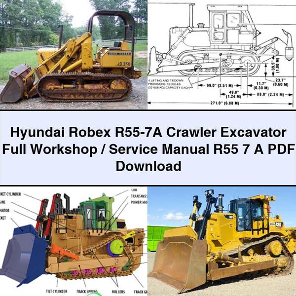 Hyundai Robex R55-7A Crawler Excavator Full Workshop/Service Repair Manual R55 7 A