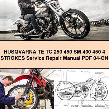 Manual de servicio y reparación de HUSQVARNA TE TC 250 450 SM 400 450 4 TIEMPOS 04-ON