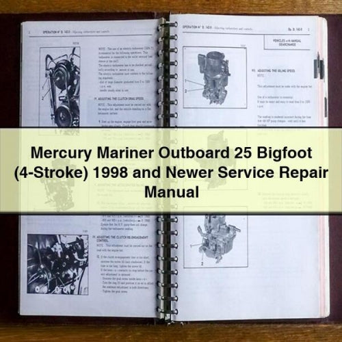 Manual de reparación y servicio del motor fueraborda Mercury Mariner 25 Bigfoot (4 tiempos) de 1998 y posteriores