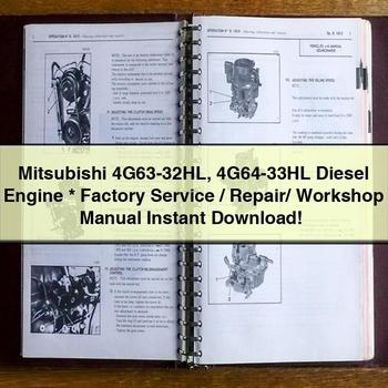 Manual de taller, reparación y servicio de fábrica del motor diésel Mitsubishi 4G63-32HL 4G64-33HL