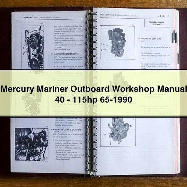 Werkstatthandbuch für Mercury Mariner-Außenbordmotoren, 40–115 PS, 65–1990