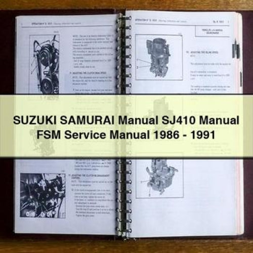 Manual de Suzuki SAMURAI SJ410 Manual de servicio y reparación FSM 1986-1991